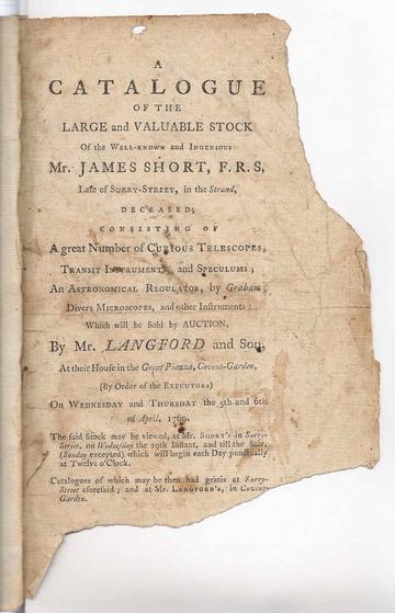 Auction catalogue page fragment