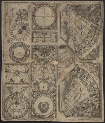 Print (Engraving) Portable sundial, by Georg Brente