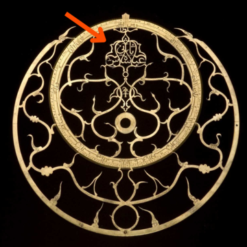 45747 Astrolabe, by Muhammad Muqim al-Yazdi, Persian, 1647/8 CE (name of Shah Abbas II on rete) 45747 Astrolabe, by Muhammad Muqim al-Yazdi, Persian, 1647/8 CE (name of Shah Abbas II on rete)